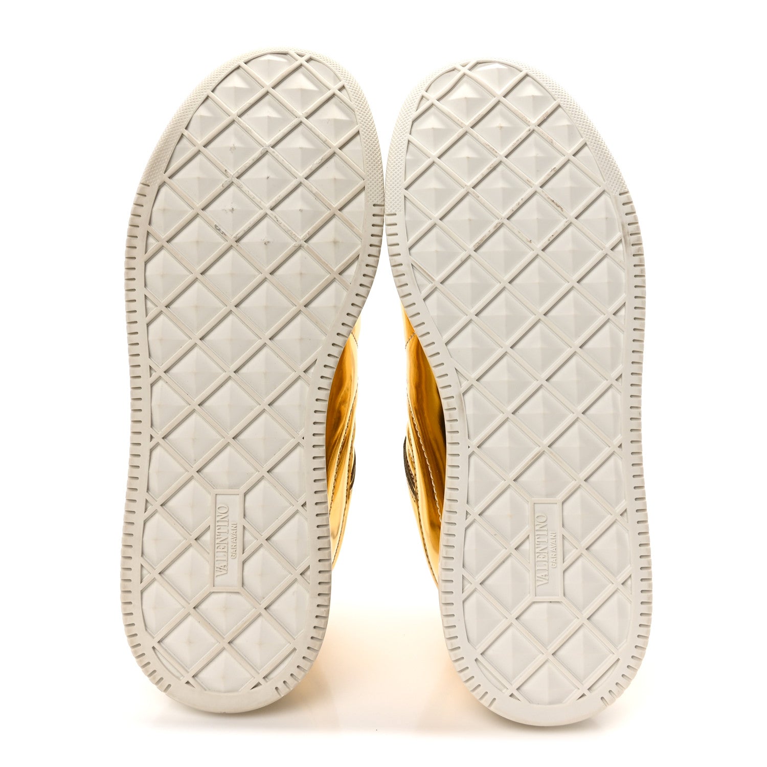 Valentino Garavani Metallic Nappa Patent One Stud Low Top Sneaker 37.5 Gold 6 of 8