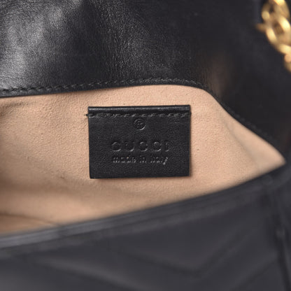 Gucci Calfskin Matelasse Super Mini GG Marmont Shoulder Bag Black 6 of 12