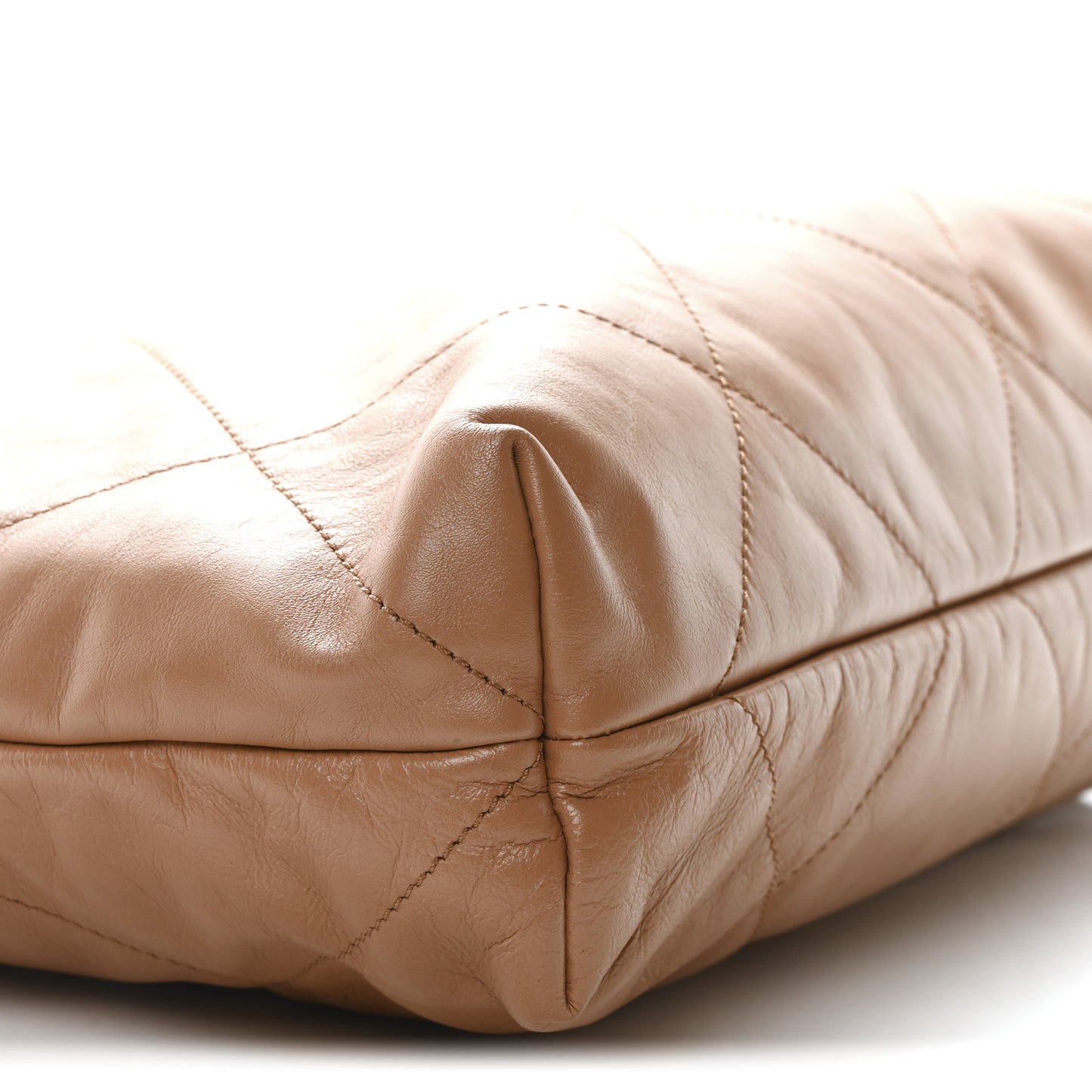 Shiny Calfskin Quilted Chanel 22 Brown
