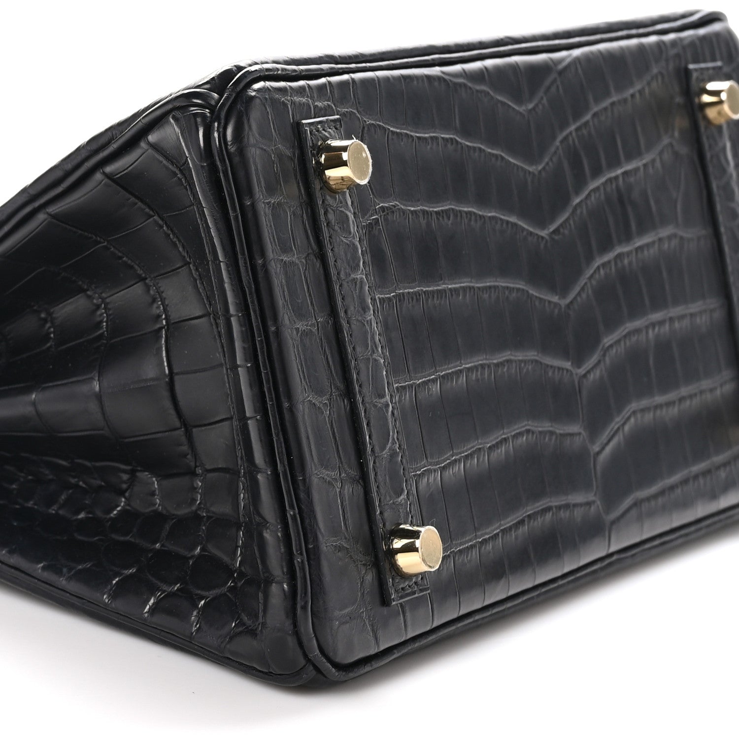 Hermes Matte Niloticus Crocodile Birkin 25 Black 9 of 11
