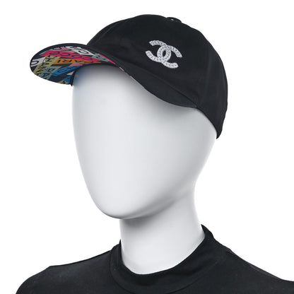 Chanel Cotton Sequin CC Cap Hat Black 1 of 7