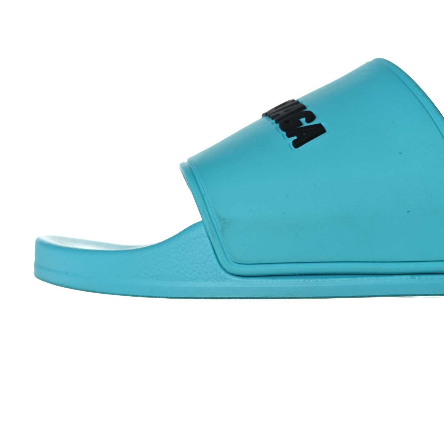 Balenciaga PVC Logo Mens Pool Slide Sandals 42 Turquoise Black 9 of 10