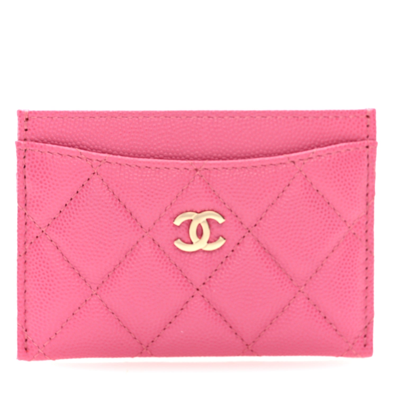 Chanel Caviar Quilted Card Holder Dark Pink 1 of 7