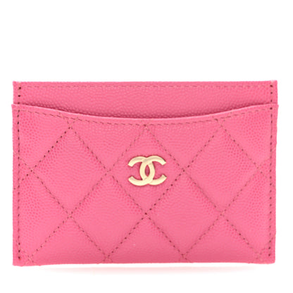 Chanel Caviar Quilted Card Holder Dark Pink 1 of 7
