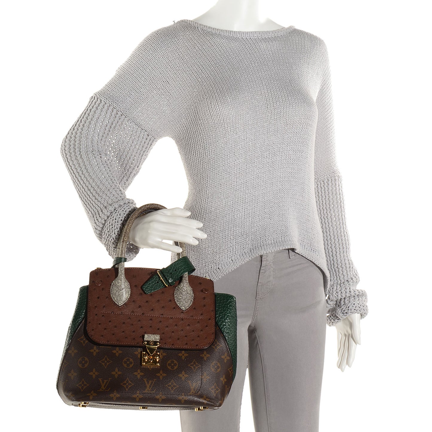 Monogram Ostrich Majestueux PM Vert