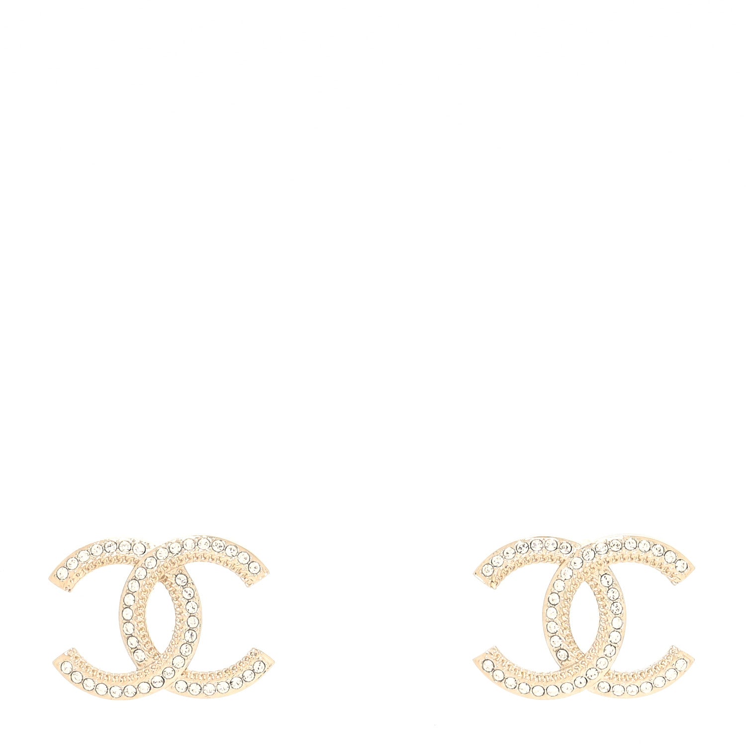 Chanel Crystal Large CC Earrings Gold 1 of 4