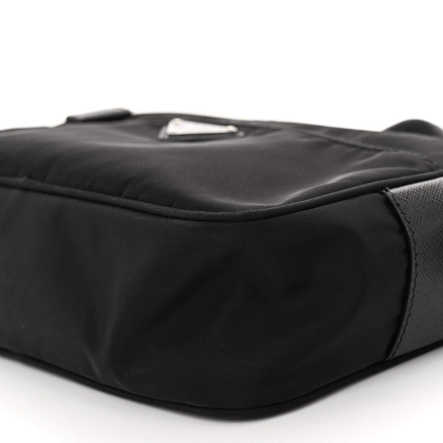 Prada Re-Nylon Vela Saffiano Pocket Double Zip Shoulder Bag Black 10 of 11