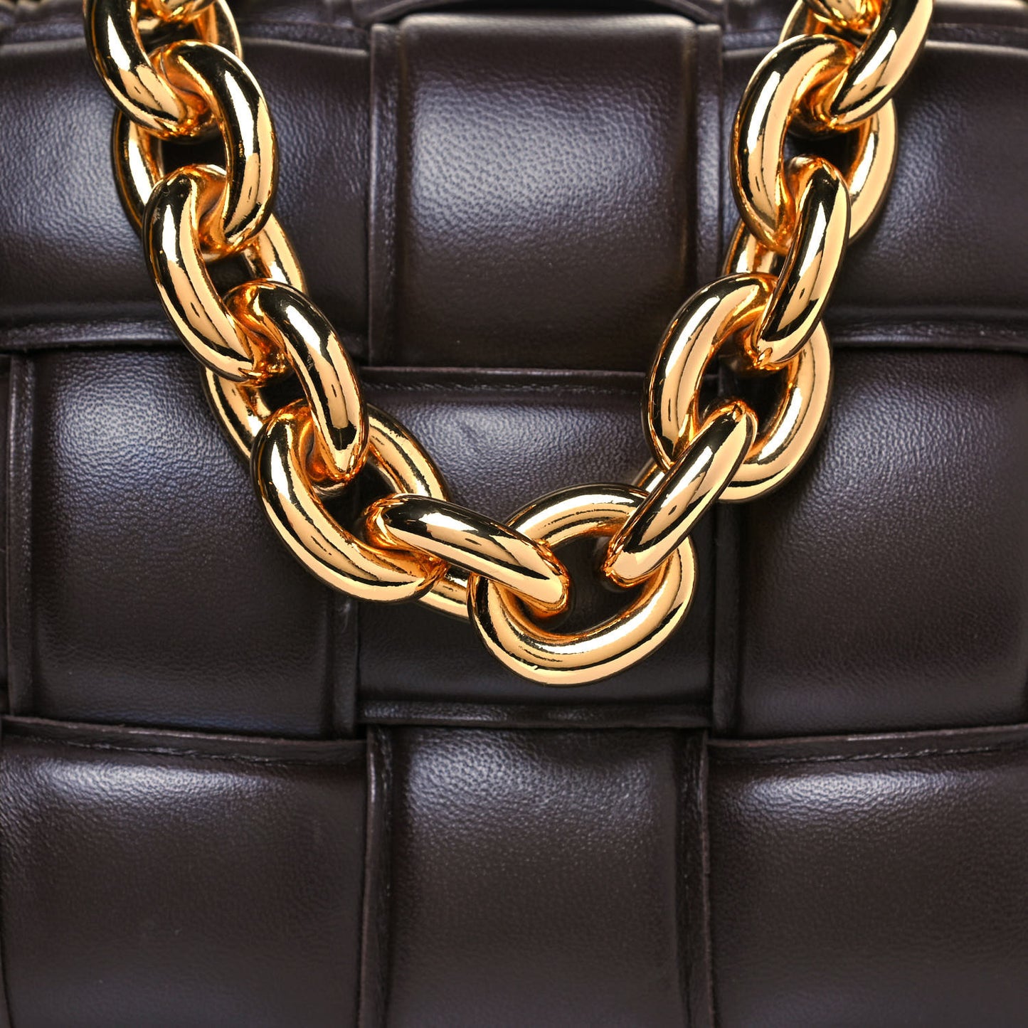 Lambskin Maxi Intreccio Padded Chain Cassette Crossbody Bag Black