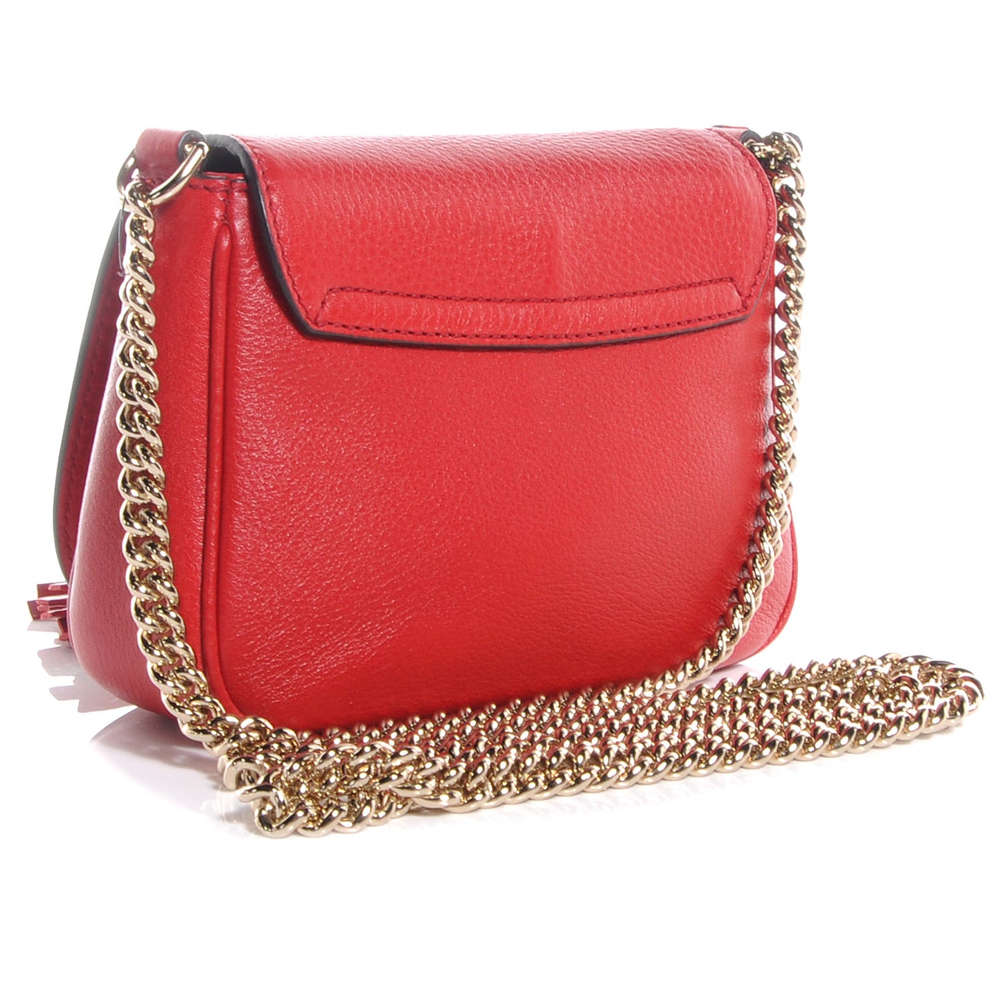 Pebbled Calfskin Small Soho Flap Crossbody Red