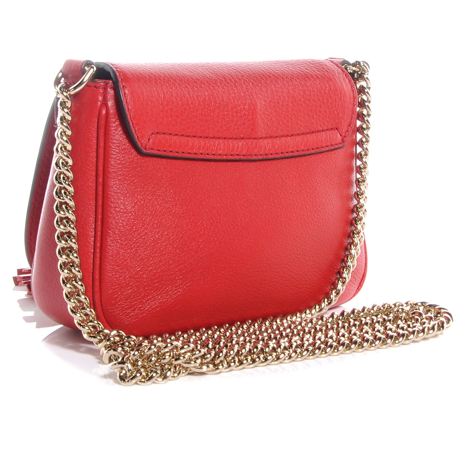 Gucci Pebbled Calfskin Small Soho Flap Crossbody Red 9 of 13