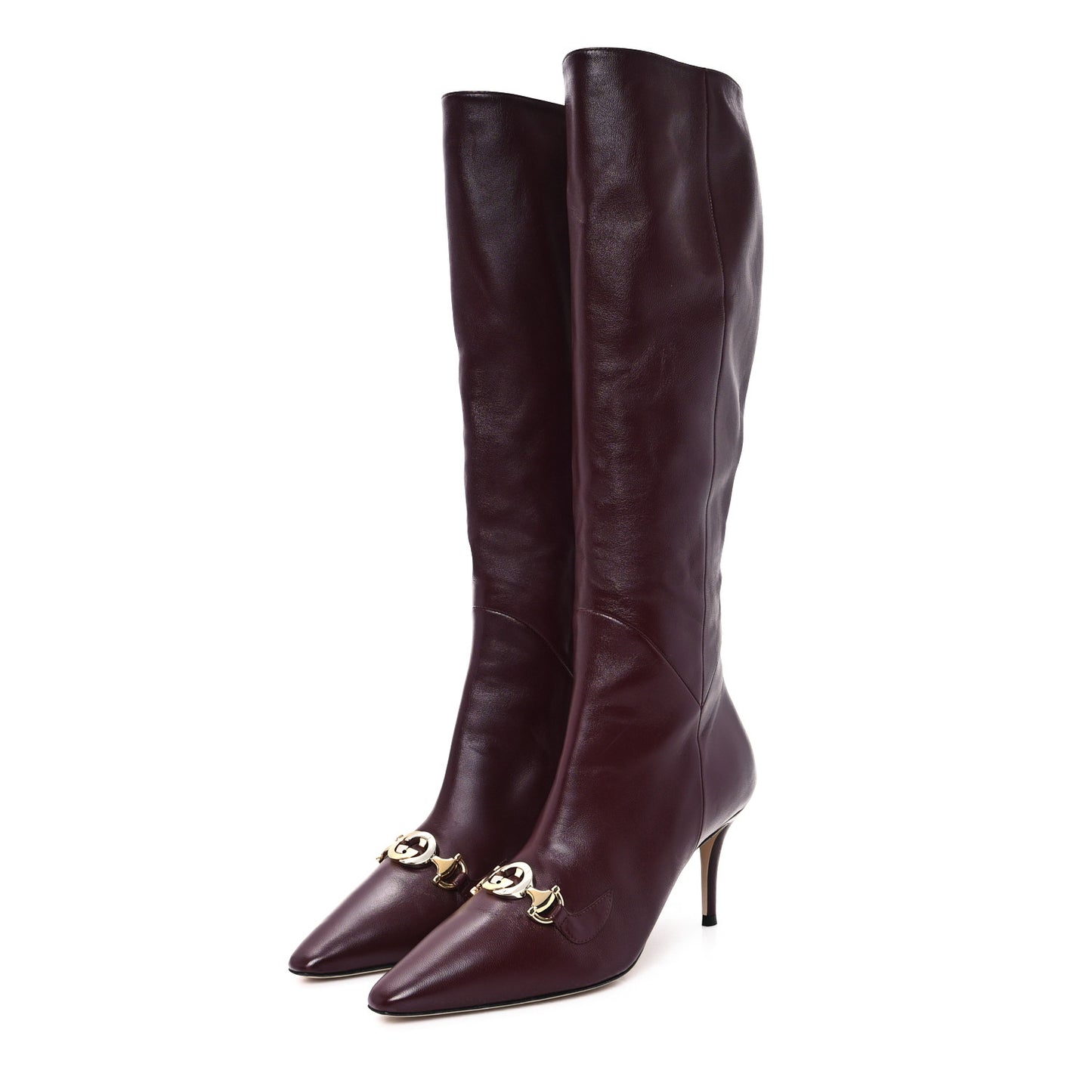 Calfskin Zumi Knee High Boots 37.5 Vintage Bordeaux