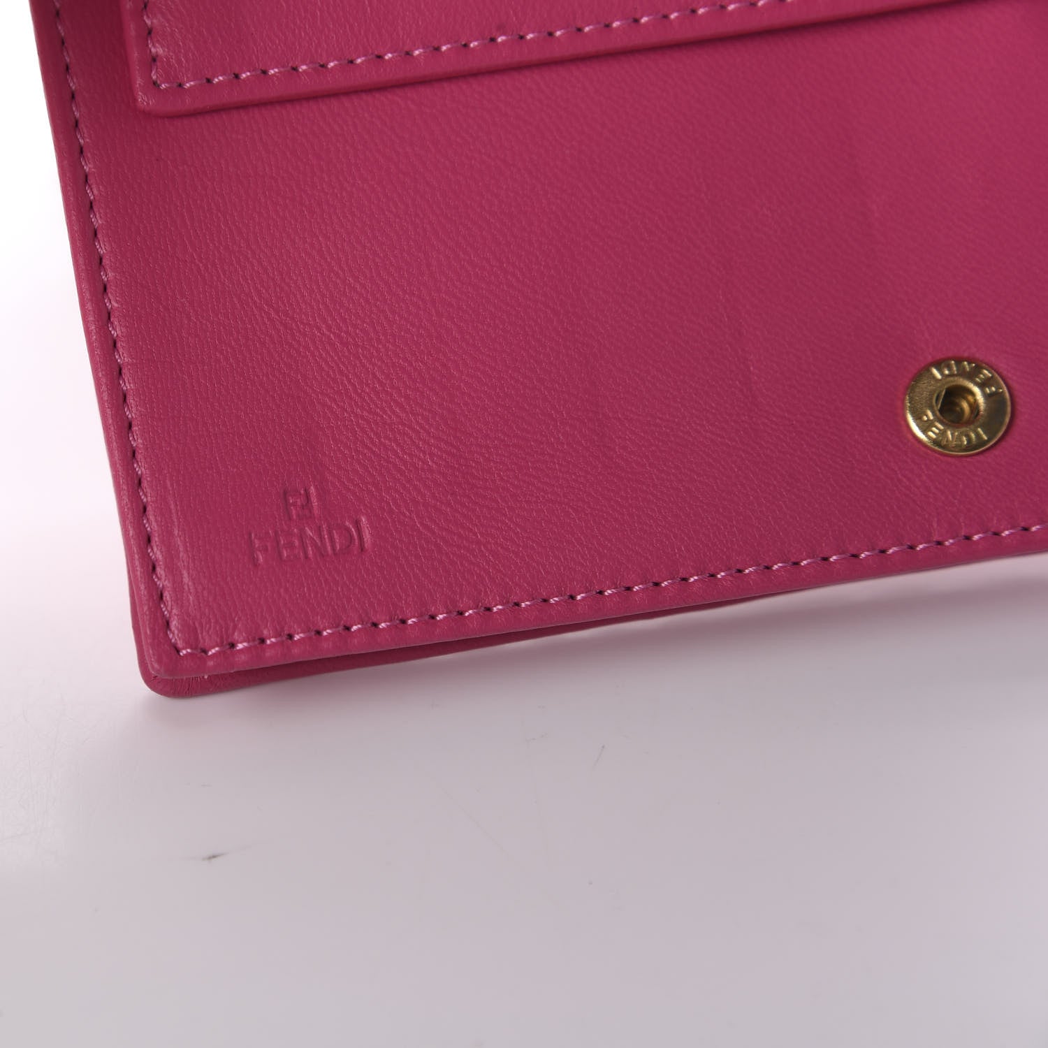 Fendi Nappa Logo Embossed Wallet On Chain Fuxia 8 of 13