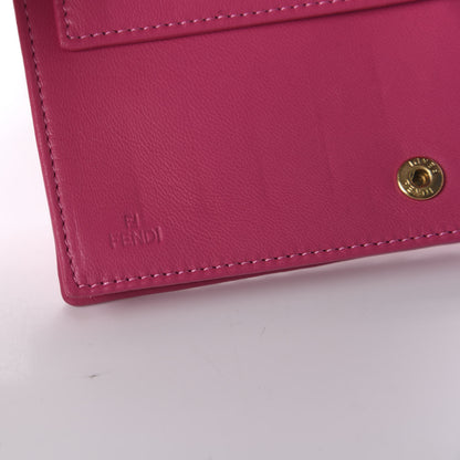 Fendi Nappa Logo Embossed Wallet On Chain Fuxia 8 of 13