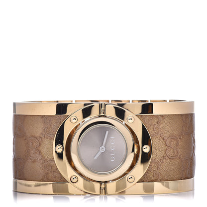 Gucci Stainless Steel Calfskin 33mm Twirl Quartz Watch Bronze 3 of 7