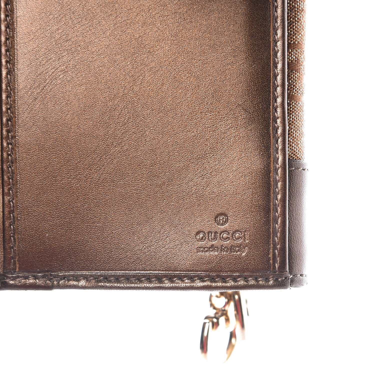 Gucci Metallic Monogram Continental Wallet Brown 6 of 10