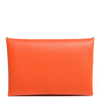 Hermes Epsom Calvi Card Case Orange 1 of 6