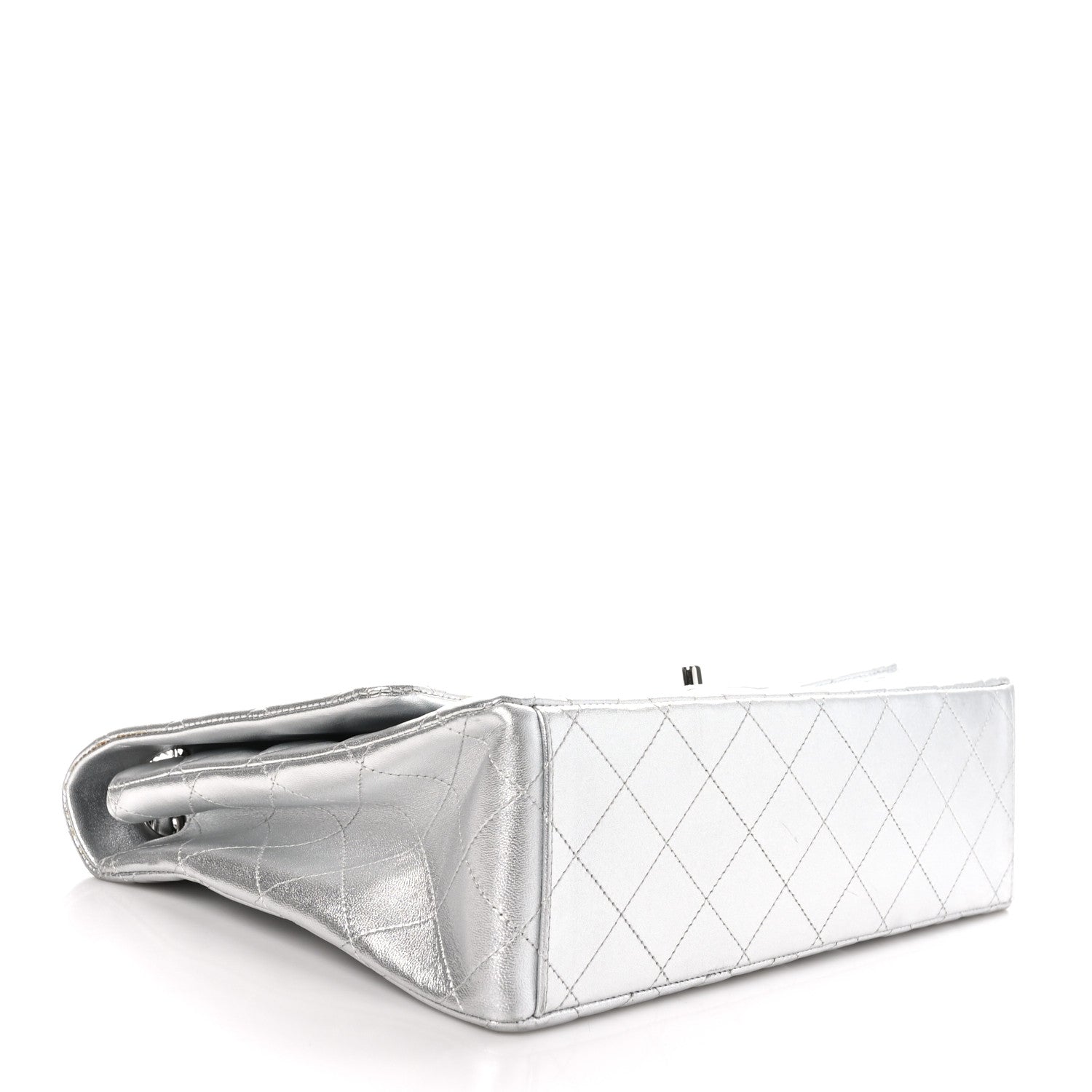 Chanel Metallic Lambskin Quilted Maxi Single Flap Silver 4 of 10