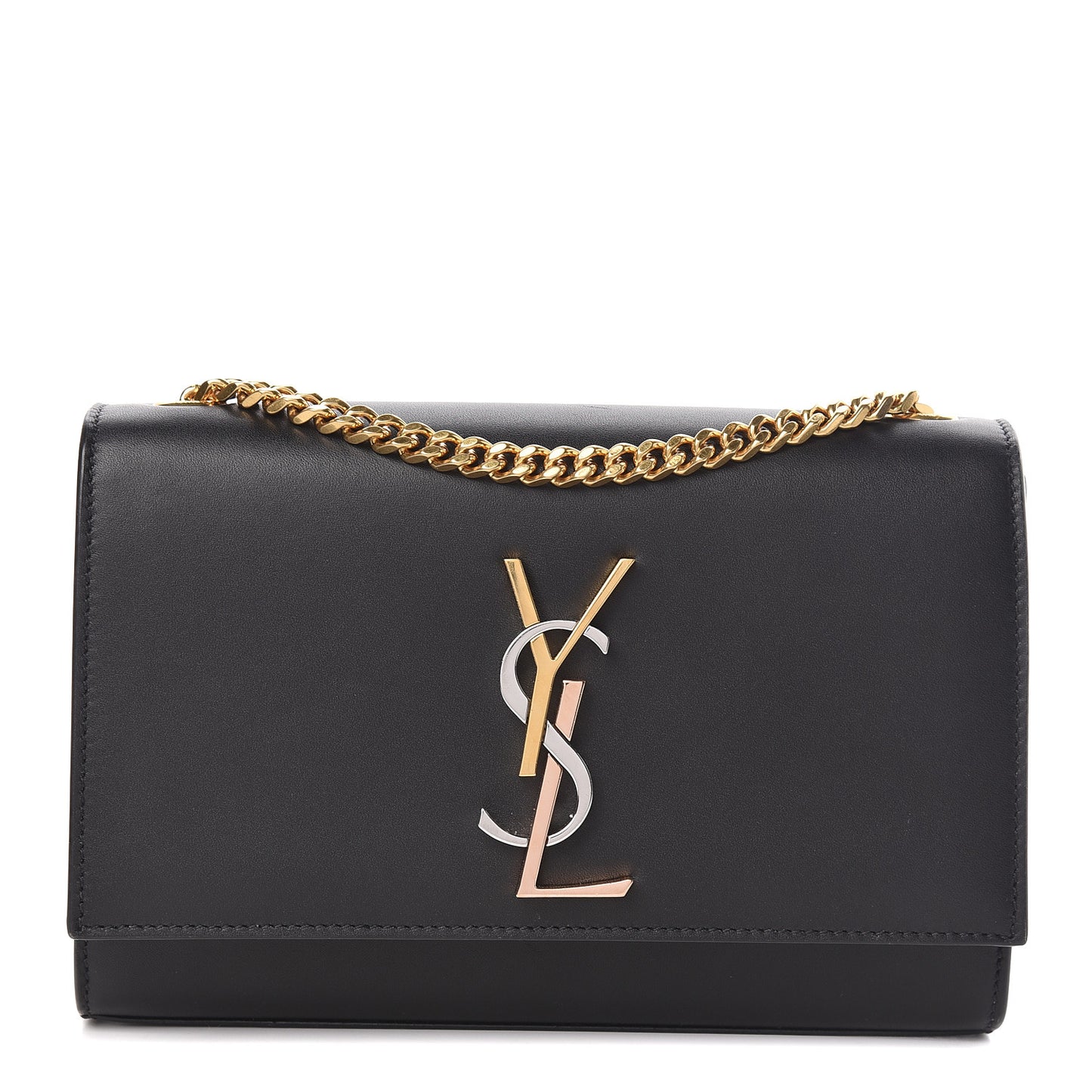 Calfskin Small Monogram Kate Satchel Black