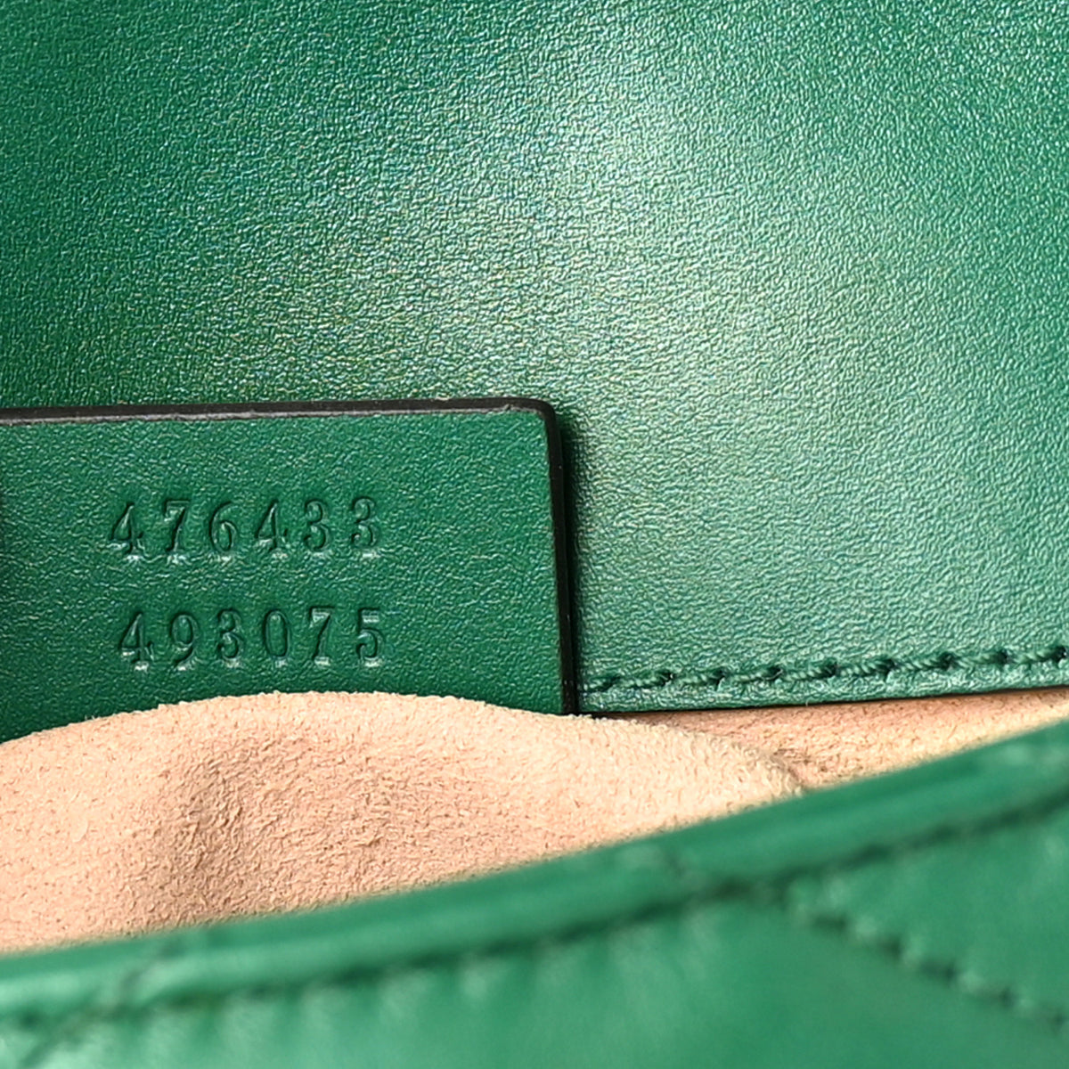 Gucci Calfskin Matelasse Super Mini GG Marmont Shoulder Bag Emerald Green 7 of 11