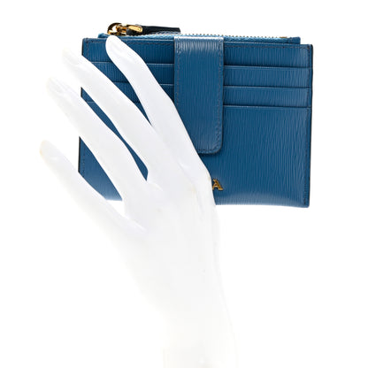 Prada Vitello Move Coin Case Card Holder Cobalto 2 of 7
