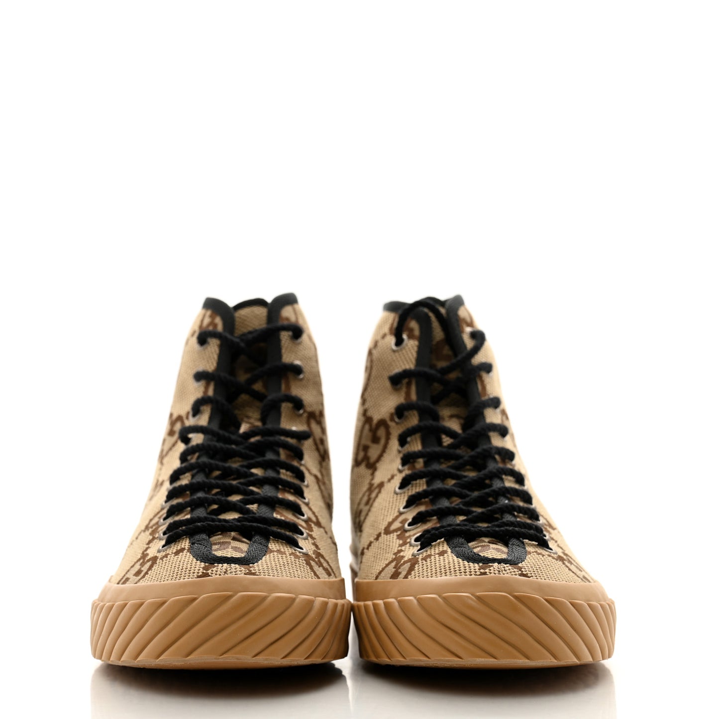 Monogram Jumbo GG New Lace Papin Mens Tortuga High Top Sneakers 11.5 Camel Ebony Black