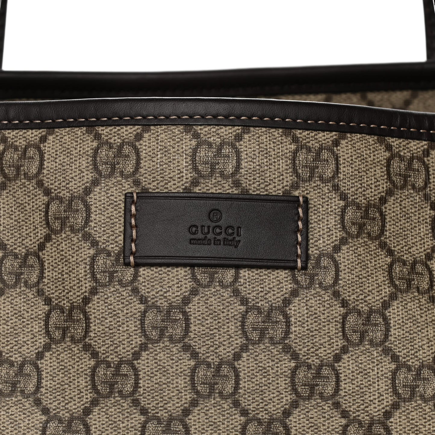 GG Supreme Monogram Large Zippered Shopping Tote Brown