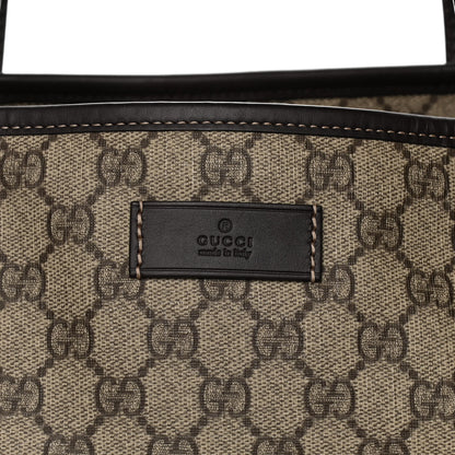 Gucci GG Supreme Monogram Large Zippered Shopping Tote Brown 8 of 12