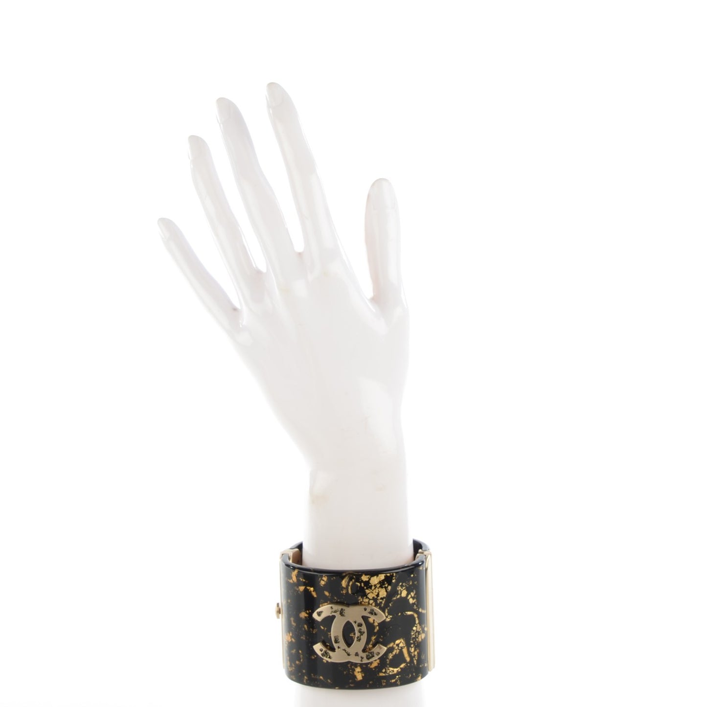 Resin CC Wide Cuff Black Gold