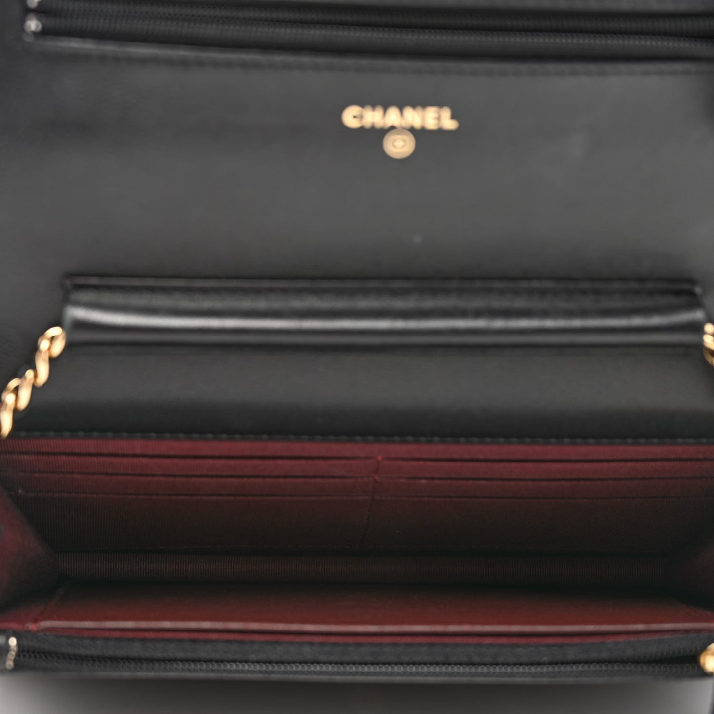 Lambskin Quilted Wallet On Chain WOC Black