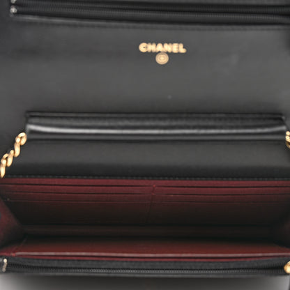 Chanel Lambskin Quilted Wallet On Chain WOC Black 5 of 11