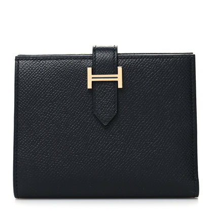 Hermes Epsom Bearn Compact Wallet Black 1 of 9