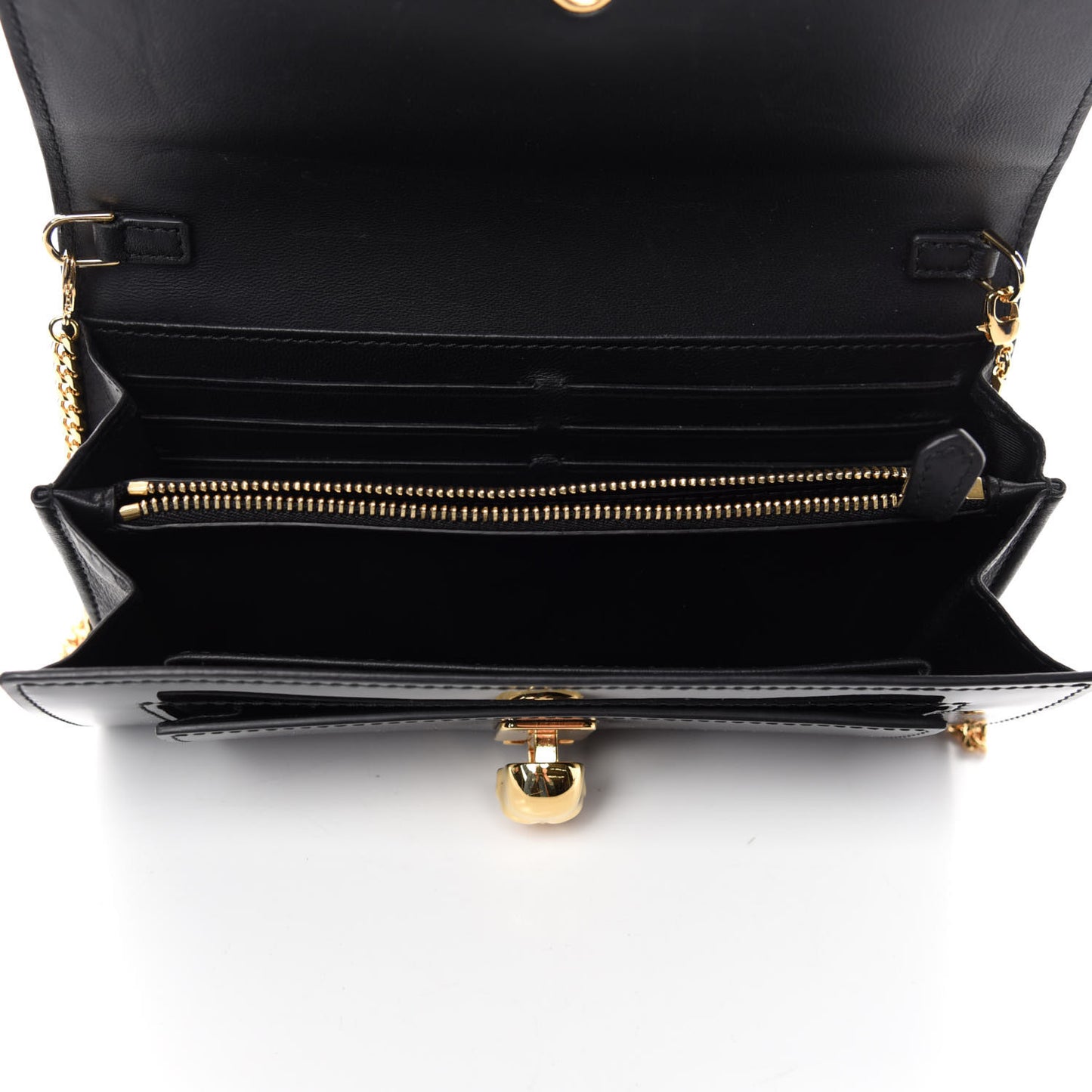 Patent Skull Wallet on Chain Black