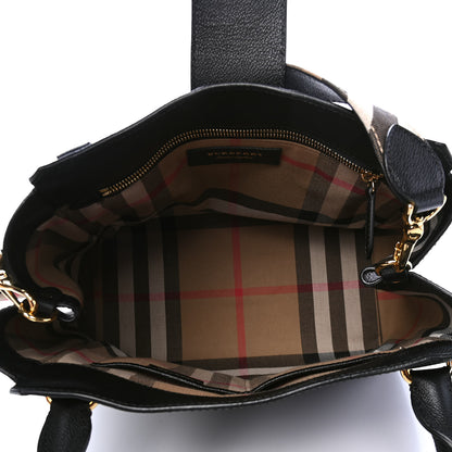 Burberry Soft Grain Calfskin Medium Buckle Tote Black 4 of 5