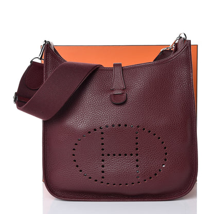 Hermes Taurillon Clemence Evelyne III PM Bordeaux 8 of 8