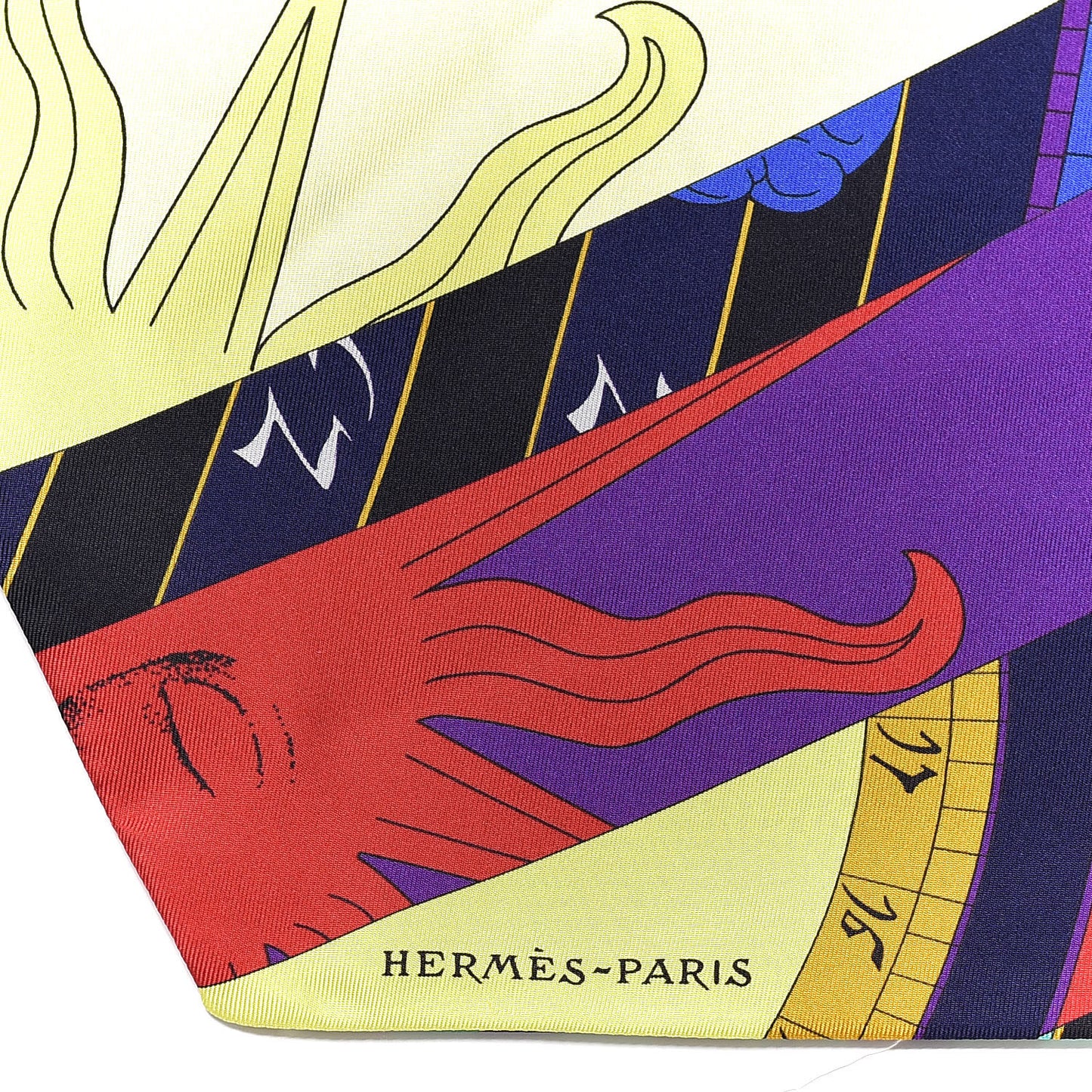 Silk Astrologie Nouvelle Maxi Twilly Violet Vert Jaune