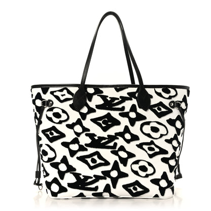 Louis Vuitton X UF Tufted Monogram Neverfull MM Black White 1 of 8