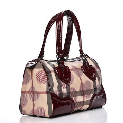 Burberry Nova Check Heart Small Chester Bowling Bag Berry Red 3 of 12
