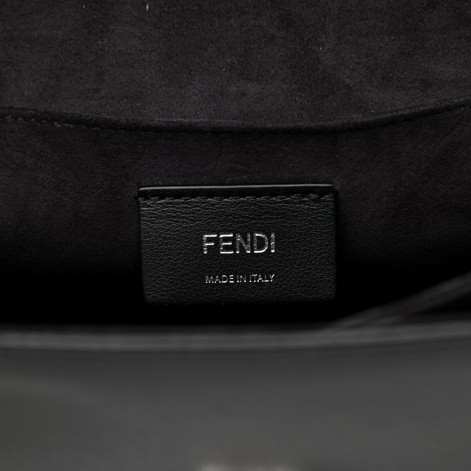 Fendi Vitello Liberty Fun Fair Embossed Scalloped Kan I Shoulder Bag Black Multicolor 6 of 10