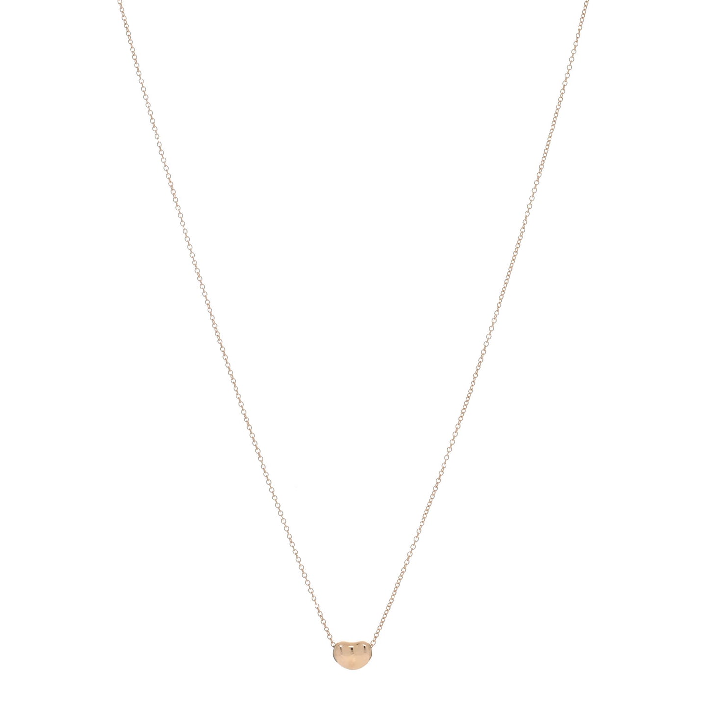 18K Rose Gold 6.5mm Elsa Peretti Bean Pendant Necklace