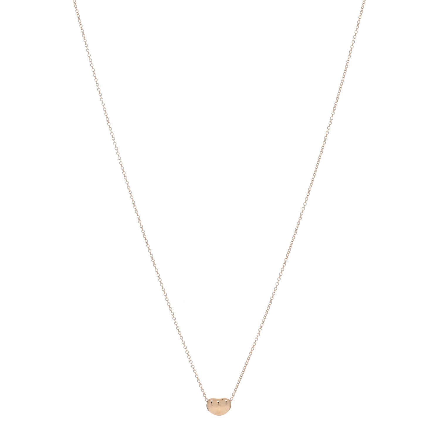 Tiffany 18K Rose Gold 6.5mm Elsa Peretti Bean Pendant Necklace 1 of 4