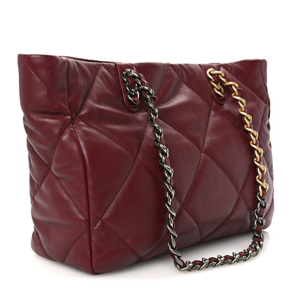 Chanel Lambskin Quilted Chanel 19 East West Shopping Bag Dark Brown 3 of 10