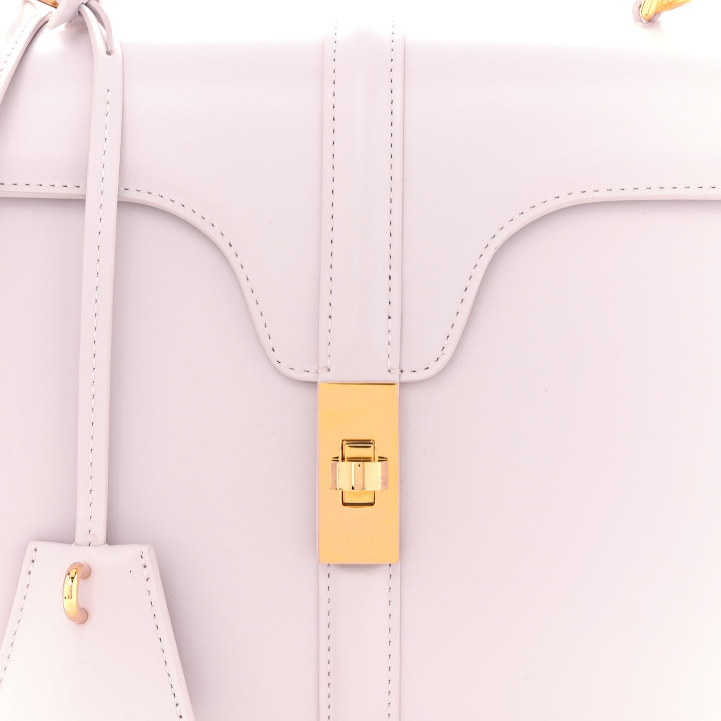 Satinated Calfskin Small 16 Top Handle Bag Poudre