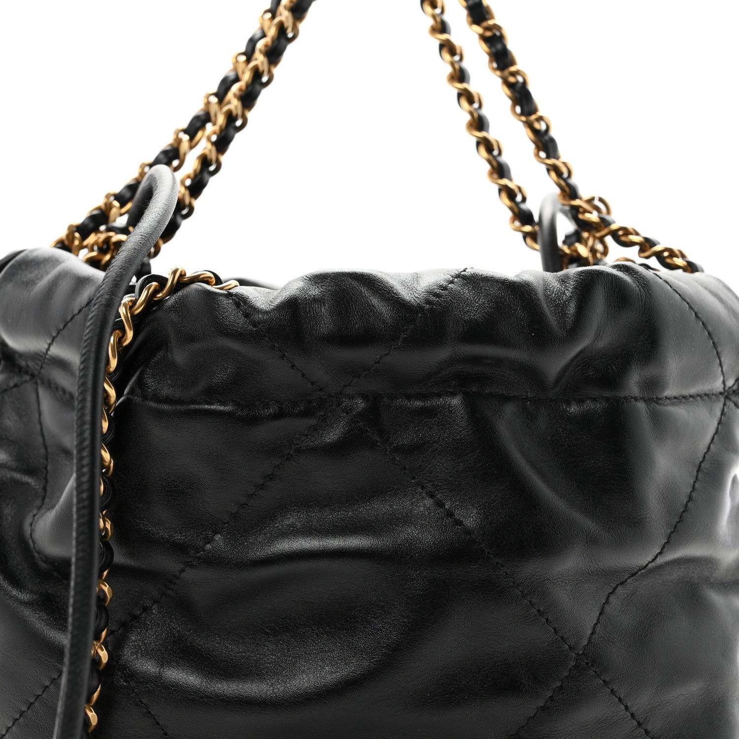 Chanel Shiny Calfskin Quilted Mini Chanel 22 Black 8 of 10