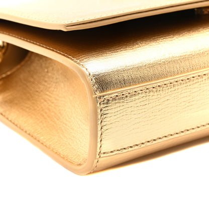 Saint Laurent Metallic Calfskin Small Classic Monogram Kate Tassel Satchel Gold 9 of 10