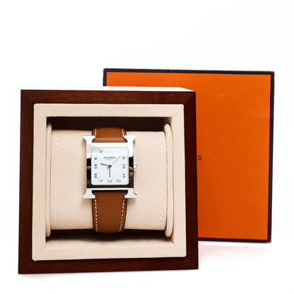 Hermes Stainless Steel Epsom 30.5mm Heure H Hour Quartz Watch Gold 5 of 5