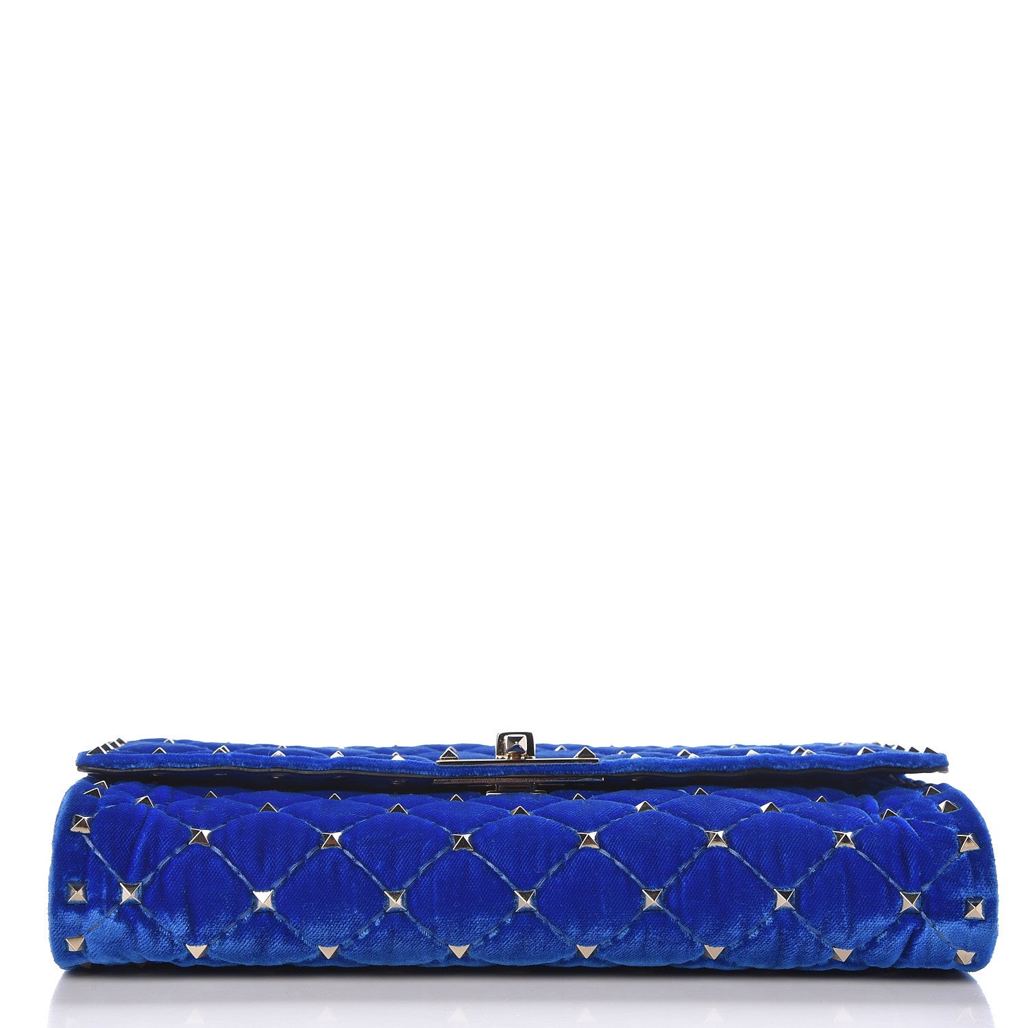 Valentino Garavani Velvet Rockstud Spike Wallet on Chain Acid Blue 9 of 14