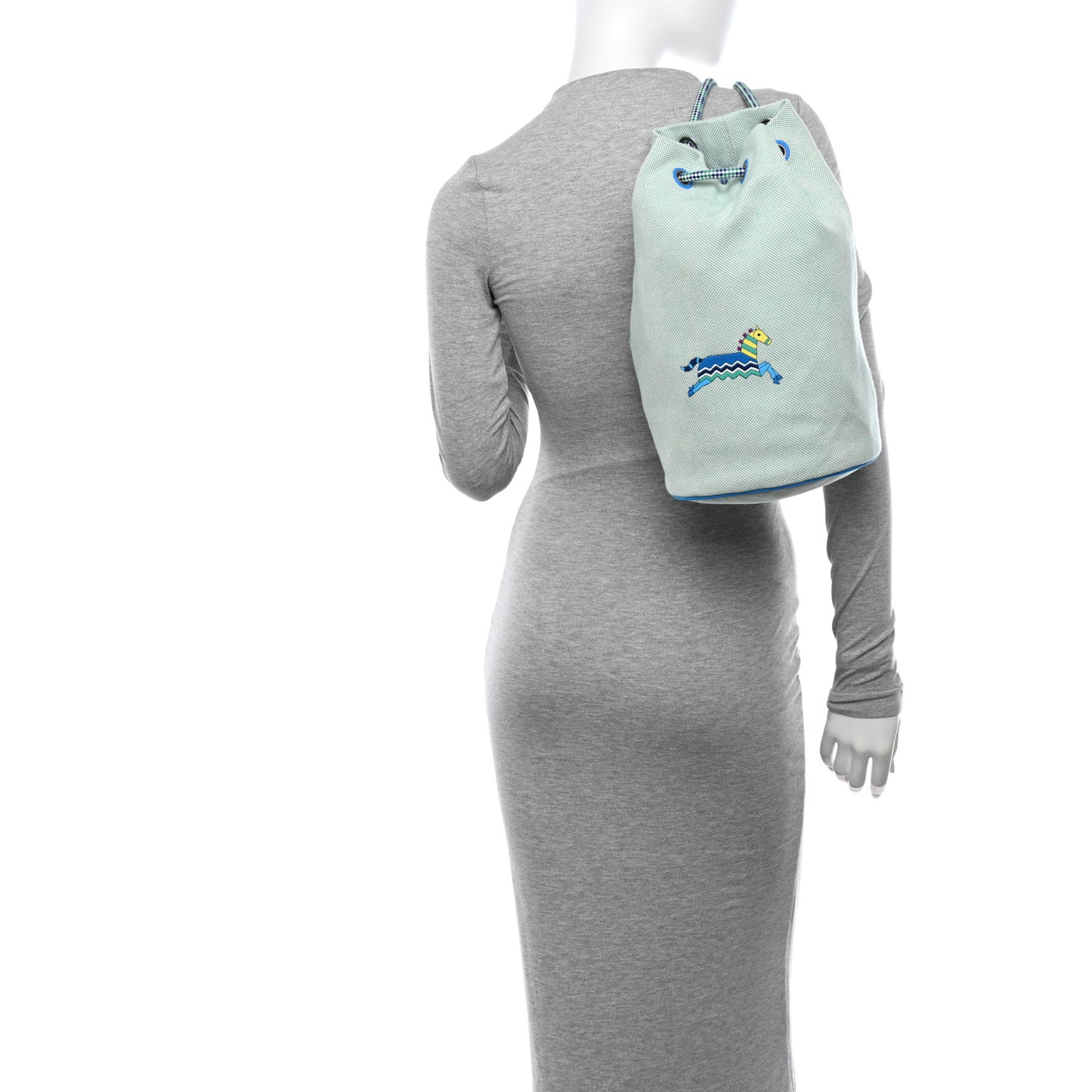 Toile Canvas Epopee Embroidered Drawstring Duffle Bag Multicolor