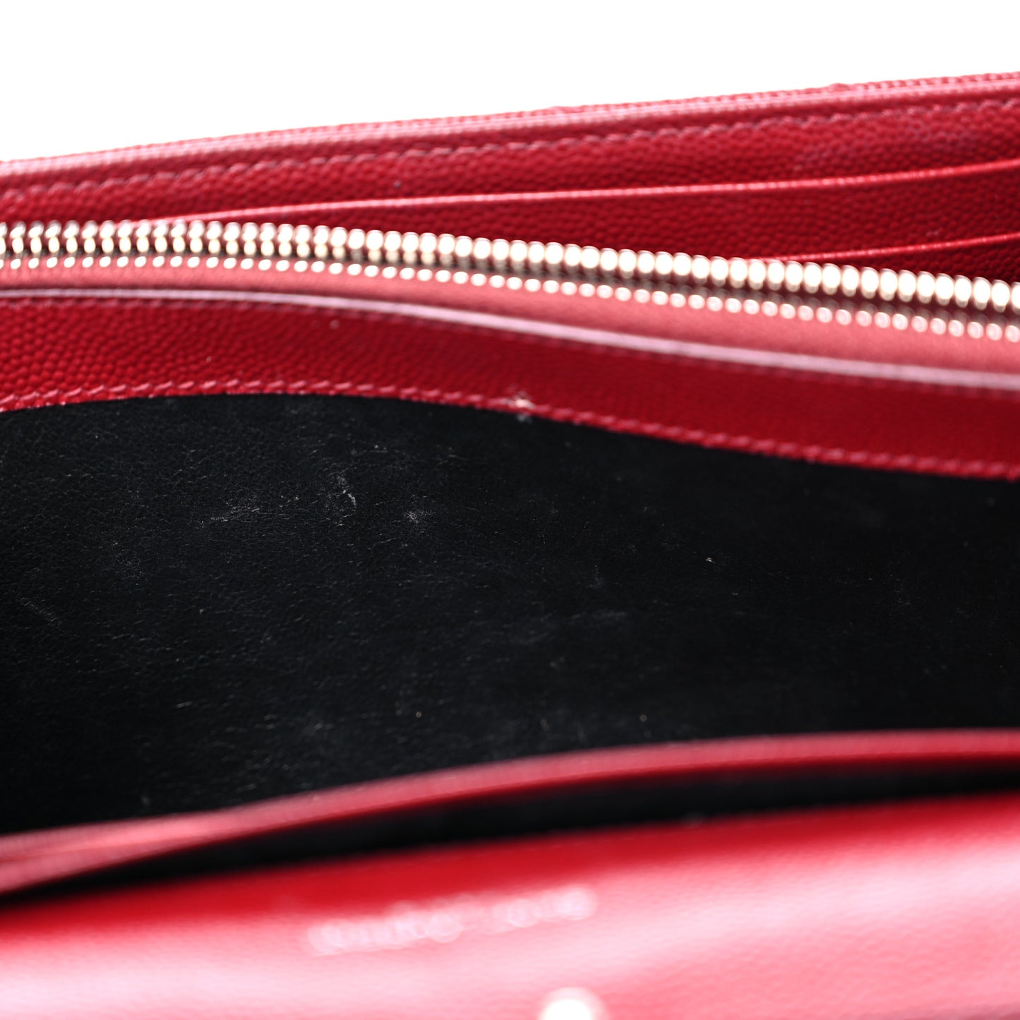 Grain De Poudre Matelasse Chevron Monogram Chain Wallet Palissandre