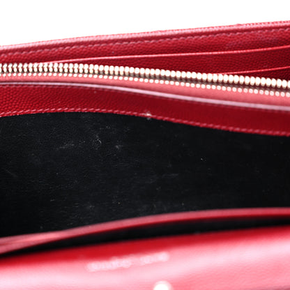 Saint Laurent Grain De Poudre Matelasse Chevron Monogram Chain Wallet Palissandre 10 of 14