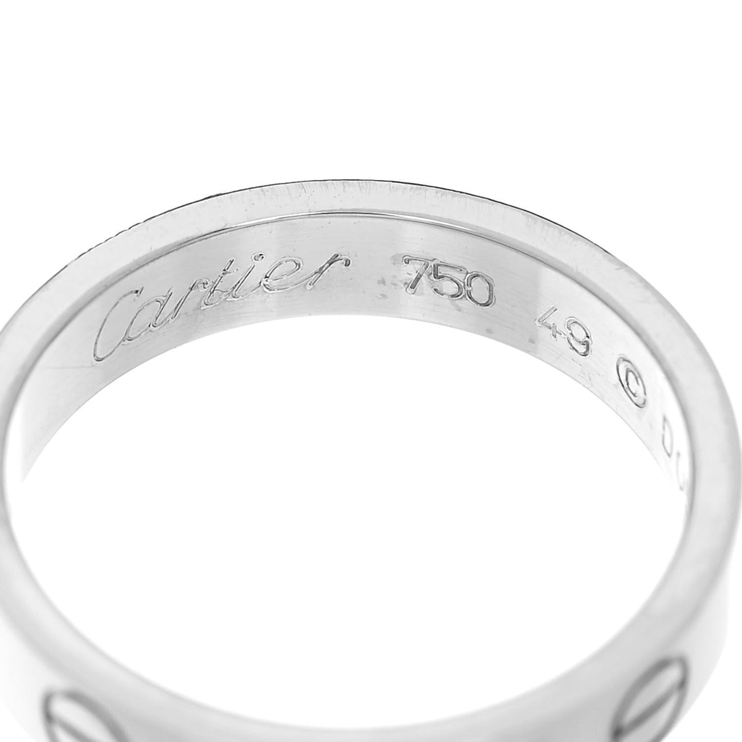 18K White Gold 3.5mm LOVE Wedding Band Ring 49 4.75